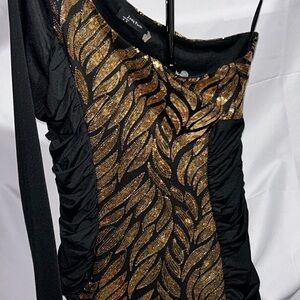 Elegant Black and Gold Women's Top
